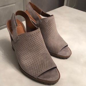 Franco Sarto suede peep toe heels